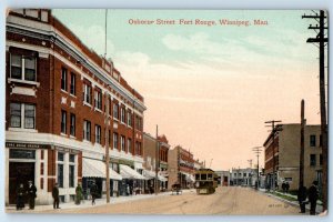 Winnipeg Manitoba Canada Postcard Osborne Street Fort Rouge c1910 Antique