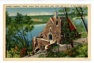 NY - Penn Yan. Garrett Memorial Chapel, Bluff Point, Keuka Lake