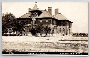 Valentine NE RPPC High School c1910 Nebraska Postcard A32