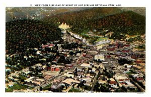 Postcard AERIAL VIEW SCENE Hot Springs National Park Arkansas AR AS6423