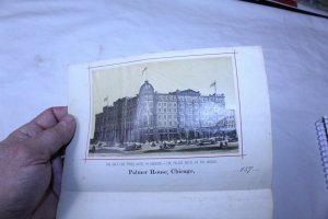 Vintage 1870's Palmer House Chicago Fire Proof Hotel Embossed Advertising