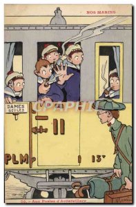 Old Postcard Gervese Illustrator Our Sailors At the stations & # 39appareillage