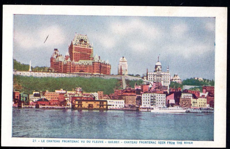 Quebec Le Chateau Frontenac Vu Du Fleuve - Chateau Frontenac Seen From River WB