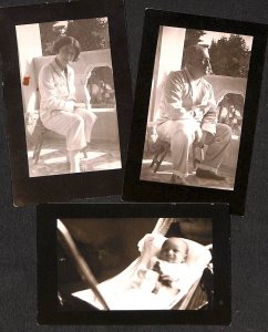 Lot of 3 photo postcards family social history cigarette smocker man & woman 