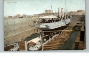 EGYPT Suez Canal Dry Dock c1910 Postcard