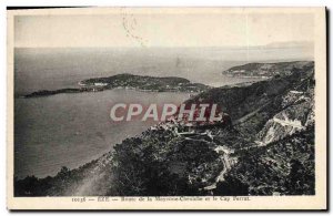 Old Postcard Eze Moyenne Corniche Road and Cap Ferrat