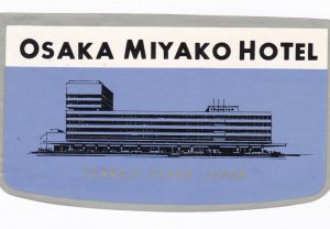 Japan Osaka Tennoji Osaka Miyako Hotel Vintage Luggage Label sk2401