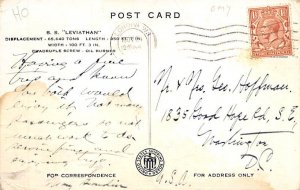 SS Leaviathan United States Line Writing on back 