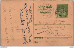 India Postal Stationery Goddess 9p to Didwana