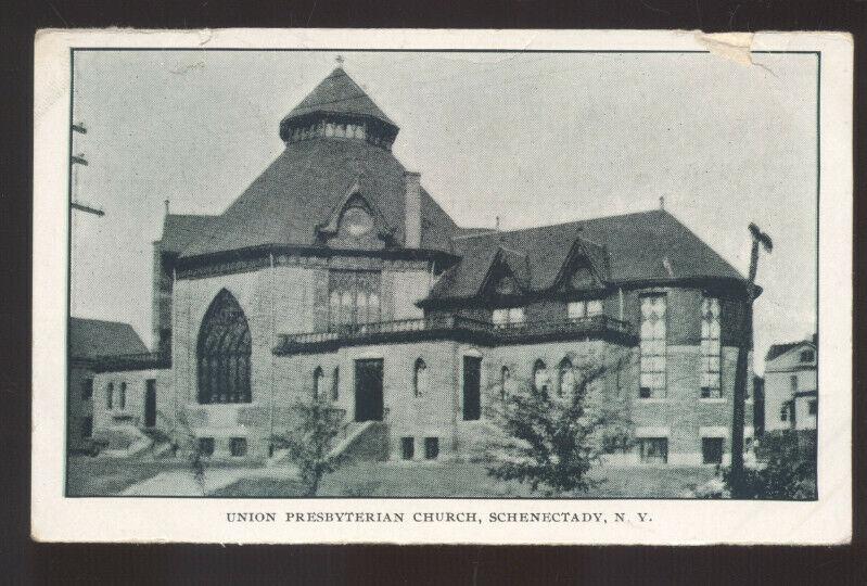 SCHENECTADY NEW YORK UNION PRESBYTERIAN CHURCH VINTAGE POSTCARD NY 1908