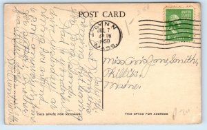 1950 Lynn Massachusetts Vintage Postcard The Common Field Garden Exterior Posted