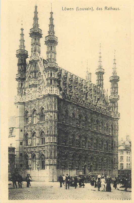 Postcard Belgium Leuven das Rathaus