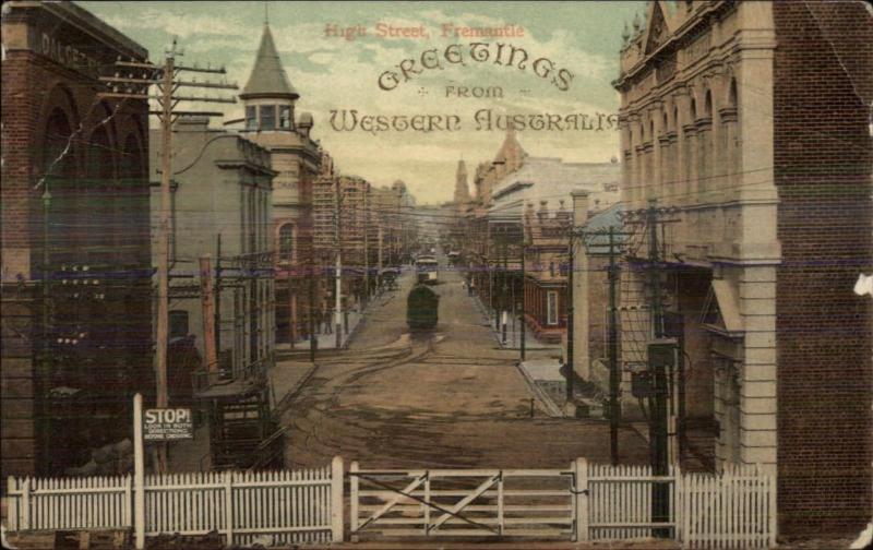 Fremantle Australia High Street Ravensthorpe Cover c1910 Postcard