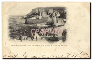Old Postcard Arromanches Les Bains La Grande Cale Cliffs Fresne Charter