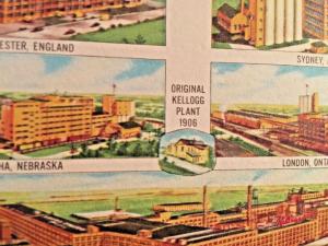 Postcard  Kellogg Company Plants Around the World , Battle Creek , MI  Y2