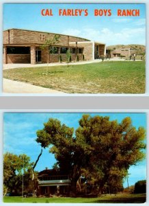 2 Postcards CAL FARLEY'S BOYS RANCH nr Amarillo, TX ~ Tascosa Court House c1960s