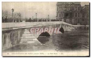 Floods Old Postcard From Paris Pont Royal in January 1910