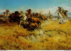 Running Buffalo By Charles Marion Russell