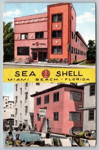 1954  Art Deco  Sea Shell Hotel Miami Beach  Florida   Postcard