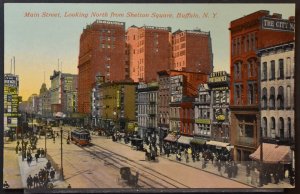 Buffalo, NY - Main Street, Looking North from Shelton Square - Early 1900s