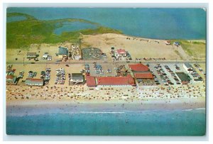 1954 Aerial View of Atlantic Beach, Misquamicut Rhode Island RI Postcard