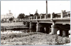Vintage RPPC William Rathjen Grain Co. Laverne MN Bridge Town View Postcard F200