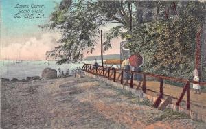 Sea Cliff L.I. Long Island NY Lovers Corner Boardwalk Postcard