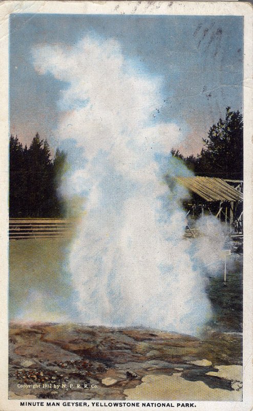 [ Linen ] US Wyoming Yellowstone - Minute Man Geyser