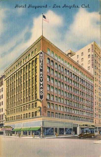 Los Angeles CA Hotel Hayward Linen Postcard