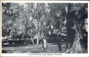 Lake Zephyr FL Tourist Camp Black Americana c1920s Postcard