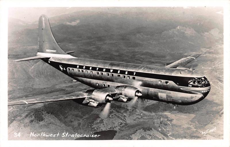 Northwest Stratocruiser, Real Photo Postcard, Unused