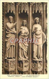 Postcard Old Strasbourg Cathedral Portal Right Wise Virgins