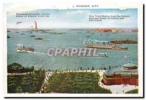 Modern Postcard New York Harbor from the Financial District Battery