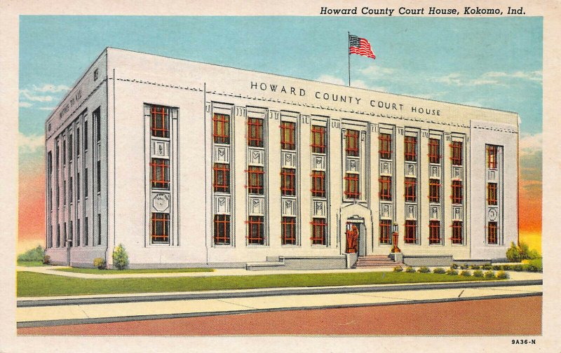 Howard County Court House, Kokomo, Indiana, Early Postcard, Unused