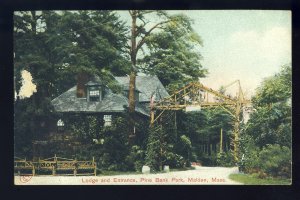 Malden, Massachusetts/MA Postcard, Lodge & Entrance, Pine Bank Park, 1908!*