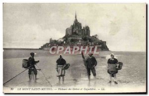 Old Postcard Mont Saint Michel Pecheurs des Greves and Egg Fishing Folklore