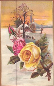 Victorian Trade Card - La Crosses Toilet Soap - Yellow and Pink Roses