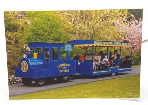 Crest Community Express Land Train Dunedin Botanic Gardens New Zealand Postcard