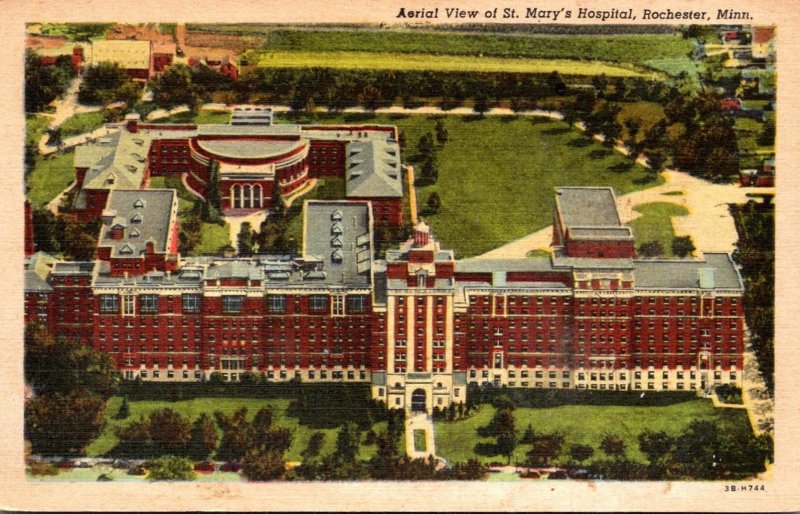 Minnesota Rochester St Mary's Hospital Aerial View Curteich