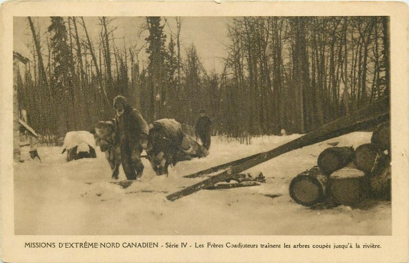 North Canadian Extreme Missions Coadjutor Brothers Train the cut trees