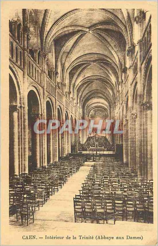 Old Postcard Caen Interior of the Trinity (Abbaye aux Dames)