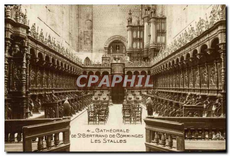 Postcard Old Organ Cathedral of St Bertrand de Comminges stalls