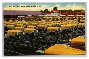 Vintage 1940's Postcard Bus & Truck Body Works Wilson North Carolina - Industry