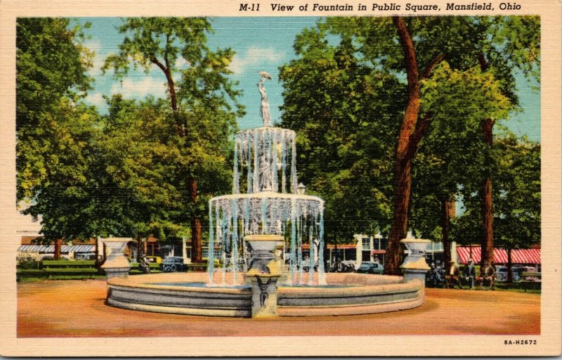 LOT OF 3 MANSFIELD OHIO OH ANTIQUE  POSTCARDS FOUNTAIN SKYLINE STORES MONUMENT