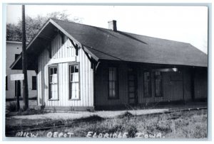 c1960 MILW Depot Eldringe Iowa Railroad Train Depot Station RPPC Photo Postcard