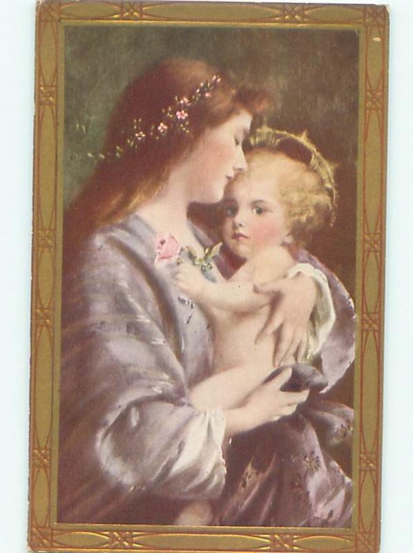 Pre-Linen Christmas Nativity MARY HOLDING BABY JESUS AC4570