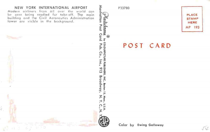 New York International Airport Constellation Planes postcard