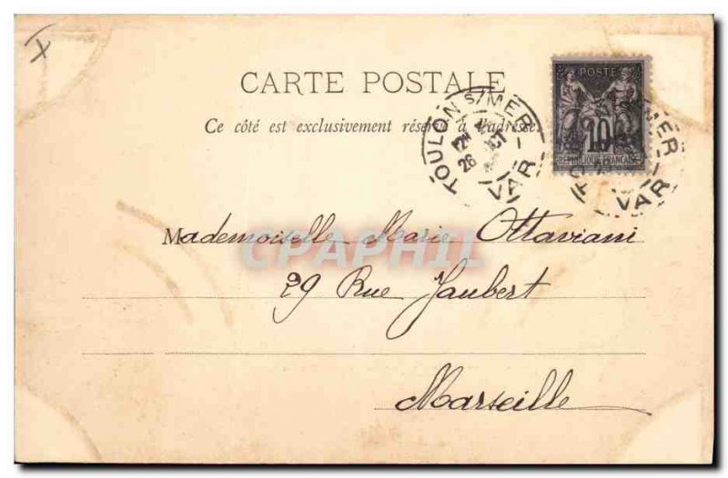 Postcard Old War Ship Launch Carnot Breastplate 1st row