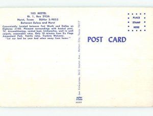 Pre-1980 MOTEL SCENE Hurst Texas TX AD9305