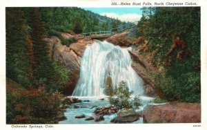 Vintage Postcard Helen Hint Falls North Cheyenne Canon Colorado Springs Colorado